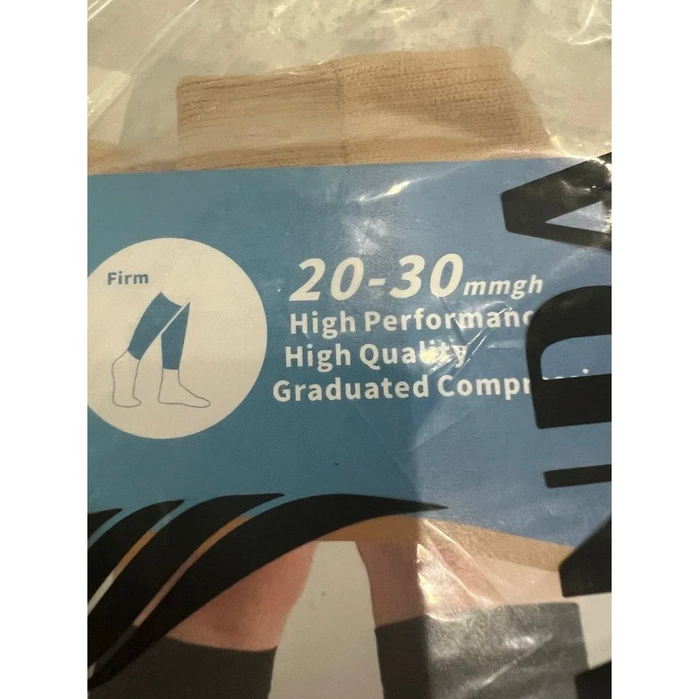 HEHANDA Calf Compression Sleeves 20-30mmHg Firm Graduated Support Nude Skin 3XL‎